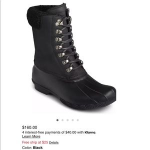 Sperry saltwater tall leather black boots